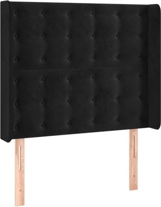 vidaXL Cabecero Con Led De Terciopelo Negro 83x16x118/128 Cm Vidaxl