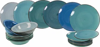 Villa D'Este Home Tivoli Baita Acqua Servicio de mesa 18 piezas, multicolor