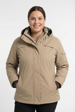 Maier Sports Winterjacke MAIER SPORTS TAMI, Damen, Gr. 40, beige (coriander), Obermaterial: 100% Polyester, hoch geschlossener Ausschnitt, Strickb&uuml;ndchen, Jacken W