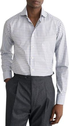 Eton Contemporary Fit Checked Dress Shirt in Light Blue at Nordstrom, Size 18.5