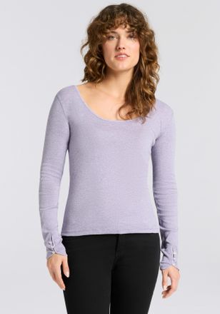 Boss Orange by Hugo Boss Langarmshirt BOSS ORANGE Edeline Premium Damenmode, Damen, Gr. XL (42), open miscellaneous 964, Jersey, Obermaterial: 94% Baumwolle, 6% Viskose, melie