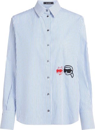 Karl Lagerfeld Camicia Ikon Duo con stampa - Blu