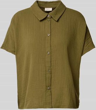 Tom Tailor Denim Boxy Fit Bluse aus reiner Baumwolle in Khaki, Größe XS