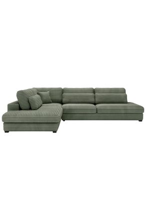Livetastic Ecksofa, Grün, Textil, Füllung: Schaumstoff,Schaumstoff,Schaumstoff, L-Form, Ottomane links, 332x244 cm, Made in EU, seitenverkehrt erhältlich, Wohnzi