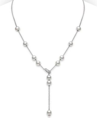 Mikimoto Pearl 18K White Gold Pearls in Motion Necklace
