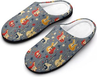 Generic Guitar Womens Slippers Warm House Slippers Indoor House Shoes with Anti-Skid Rubber Sole