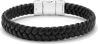 Lagos Mens Anthem Leather Bracelet in Silver at Nordstrom, Size 7.5