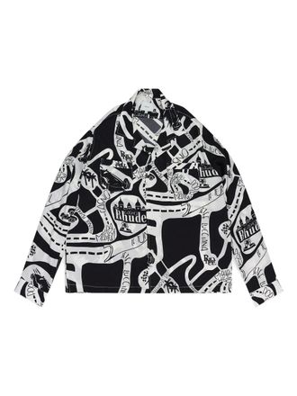 Rhude Strada zijden button-down overhemd - Zwart