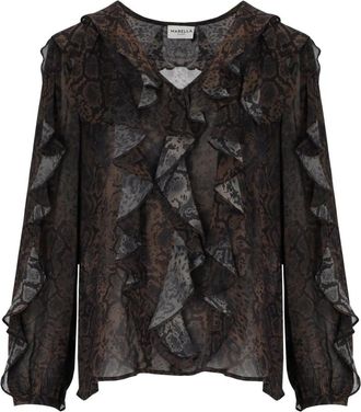 Marella UFO Blouse - Dames - Blouses - Bruin - S - Overhemden
