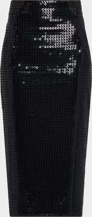 Akris Corded Sequin Midi Skirt