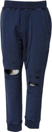 Dsquared2 Blauwe Katoenen Tapered Jogger Broek - Dames - Sweatpants - Blauw - XS - Katoen - Broeken