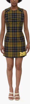 Off-white SEASONAL Lined Mini Dress BULLET with Tartan Print Off-White