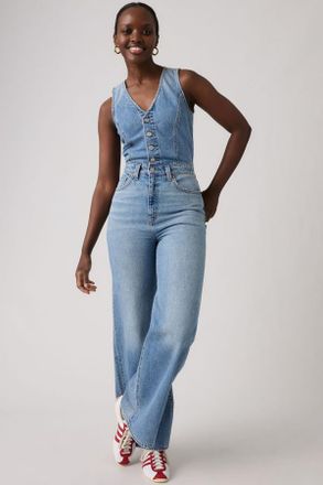 Levi's Denim Wide Leg Jumpsuit - Donna - 24 - Blu / Own It Jumpsuit
