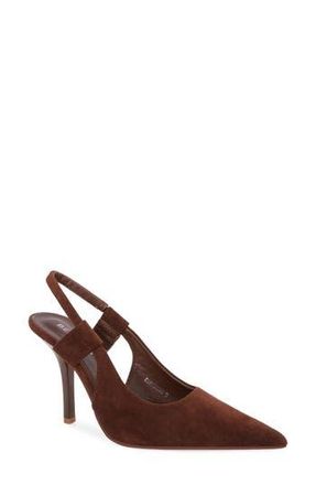 Berness Faux Suede Slingback Stiletto Pump in Brown at Nordstrom Rack, Size 8.5