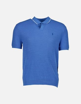 Ralph Lauren Mens Textured Cotton-Linen Short Sleeve Jumper - Blue - Size: 40