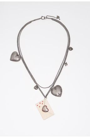 Bimba & Lola Aged Love Letter Necklace in Dark Silver at Nordstrom