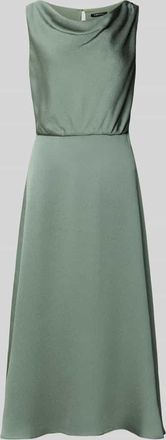 Swing Cocktailkleid in Midil&auml;nge mit Wasserfall-Ausschnitt in Grass, Gr&ouml;&szlig;e 34