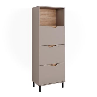 Vicco Aparador Marelle, Gris, 60 X 169.5 Cm Con 4 Compartimentos, Vicco