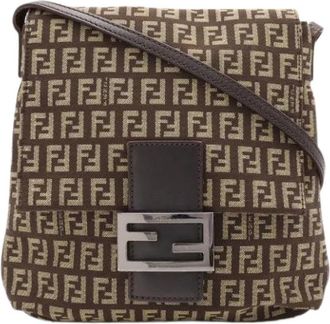 Fendi Pre-owned Zucchino Pochette Schoudertas - Dames - Vintage Schoudertas - Bruin - ONE Size - Leer - Vintage