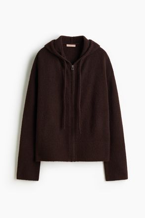 H&M Gestrickte Hoodiejacke - Brown