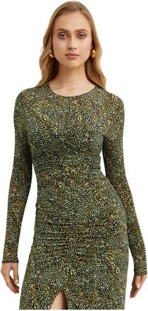 Isabel Marant Gestippelde blouse met plooien - Dames - Longsleeves - Groen - XS - Katoen - Tops