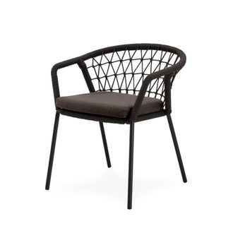 Koketto Home Silla de exterior con cojin gris con patas gris