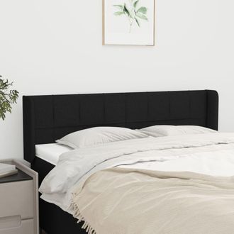 vidaXL Cabecero De Tela Negro 147x16x78/88 Cm Vidaxl