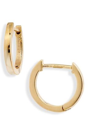 Jennifer Zeuner Grace Huggie Hoop Earrings in Yellow Vermeil at Nordstrom