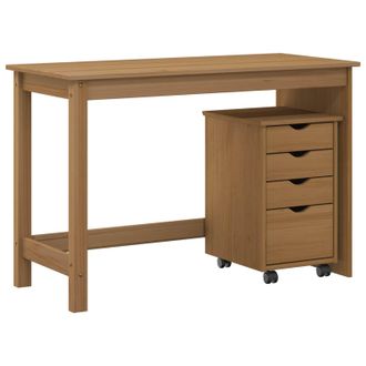 vidaXL Set Di Scrivania E Armadietto 2 Pz Marrone Miele Vidaxl