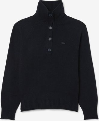Lacoste Trui met opstaande kraag met knopen