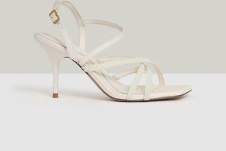 Reiss White Leather Beaded-strap Stiletto Sandals, 336