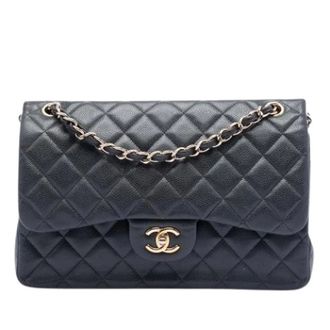 Chanel Pre-owned Classic Double Flap Shoulder Bag - Dames - Pre-owned - Zwart - Maat: ONE Size Leer