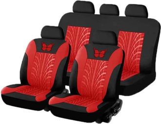OEM Housse Siege Voiture - Ensemble De Housses De Si&egrave;ge Auto Universelle - Couvre Sieges Pour Avant Et Arri&egrave;re - Lot De 9 Rouge