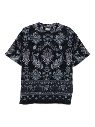 Etro T-shirt met paisley-print - Blauw