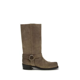 Golden Goose Beige Calf Leather Bos Taurus Lace-Up Womens Boots