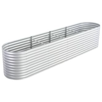 Berkfield Home Garden Raised Bed 400x80x81 cm Galvanised Steel Silver | Size: 400 x 80 x 81 cm