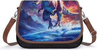 Generic Dinosaurs Galaxy Small Womens Crossbody Bags Shoulder Handbag with Adjustable Strap for Travel