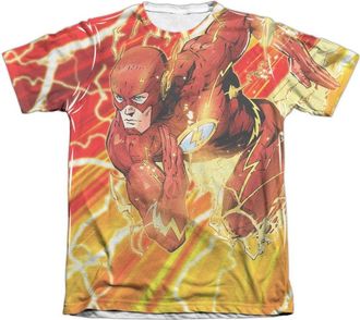 Gildan Justice League of America Lightning Dash Adult Poly/Cotton Short Sleeve Tee / T-Shirt