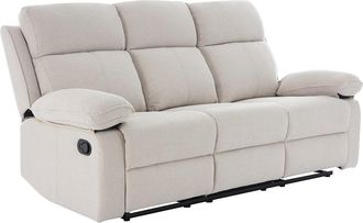 Vente-Unique Sof&aacute; relax de 3 plazas en chenilla beige LANA