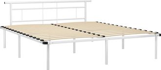 vidaXL Estructura De Cama Sin Colch&oacute;n Metal Blanco 180x200 Cm Vidaxl