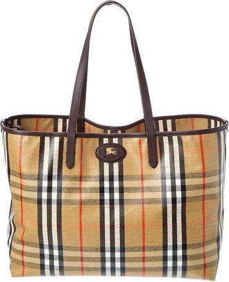 Burberry Highlands Medium Coated Canvas Tote