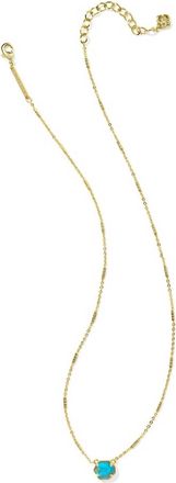 Kendra Scott Womens Mabel Pendant Necklace In Gold Bronzed Veined Turquoise