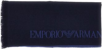 Emporio Armani Jacquard logo wool scarf Man One Size
