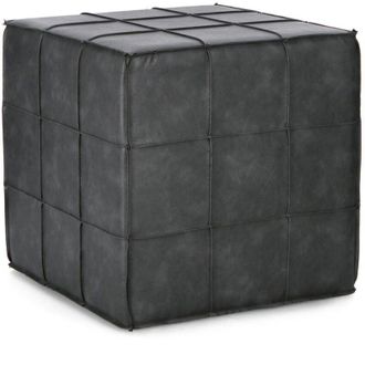 Decorspace Pouf Larisa struttura in MDF rivestimento in semilpelle per interno -Cognac