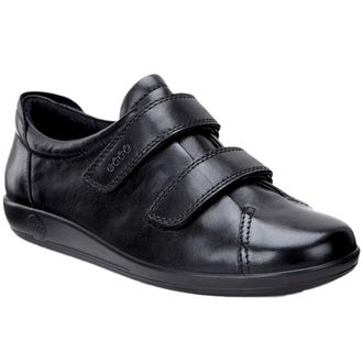 Ecco Ecco Soft 2.0 206513 Leather Womens Hook and loop Shoes - Black - Size:UK 8-8.5