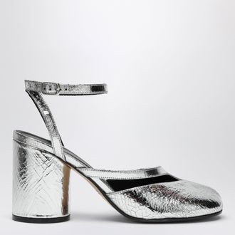 Maison Margiela Silver Tabi Sandals In Broken Mirror Finish