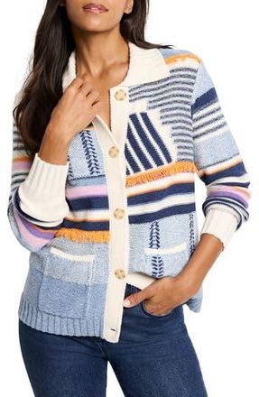 Nic+Zoe Pattern Play Knit Jacket in Indigo Multi at Nordstrom Rack, Size Xx-Large