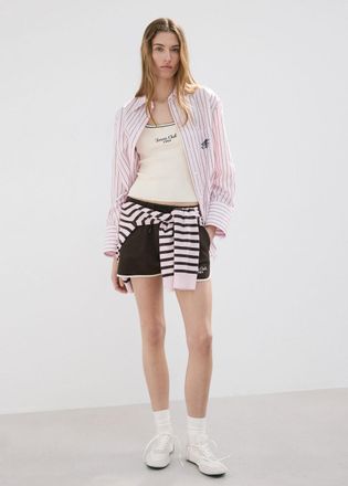 Mango Top messaggio ricamato bordo contrasto grezzo - Donna - S - MANGO