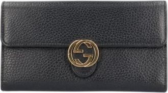 Gucci Pre-owned Long wallet (bi-fold) - Dames - Vintage Accessoires - Zwart - ONE Size - Leer - Vintage