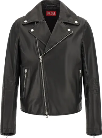 Diesel Black Cowhide Leather Mens Jacket